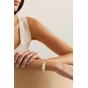 WOWORAMA Two Tone Bangle Bracelet for Women Chunky Gold Silver