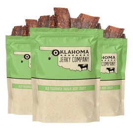 Old Fashioned Garlic Beef Jerky - No Frills Tough and Old Style Dry Beef Jerky - All Natural, Gluten Free, No Added Preservatives and No Added MSG, Healthy Protein Snacks, 2 oz (Pack of 3)