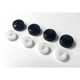 BLVD (4) Black License Plate Frame Screw Caps / Covers