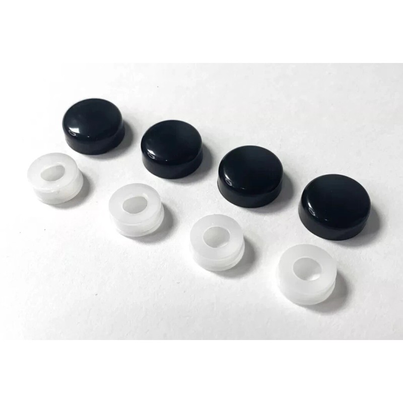 BLVD (4) Black License Plate Frame Screw Caps / Covers