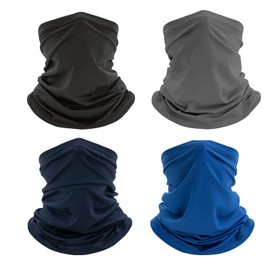 Ezovino Neck Gaiter Face Mask,Sun Cooling Scarf,Balaclava Bandana Cover for Men Women (4Pack)