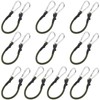 FUNSUEI 10 PCS 30cm Bungee Cords with Carabiner Clips, Heavy