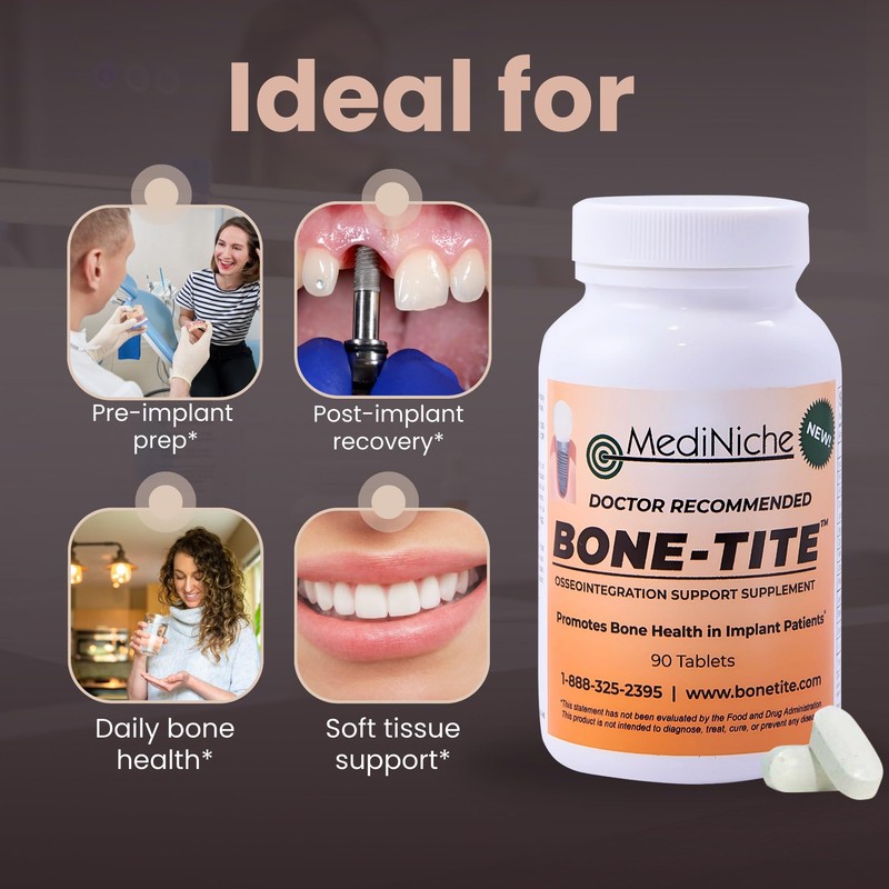 MediNiche Bone-Tite Osseointegration Support Supplement I Key Vitamins, Minerals, and
