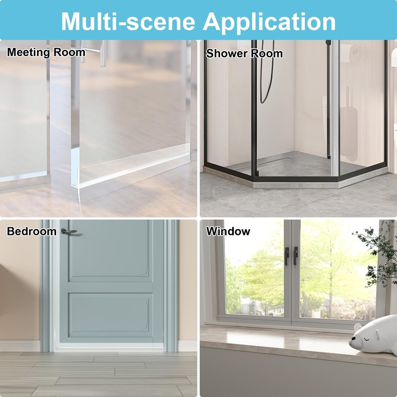 Greymond Silicone Door Draft Stopper - T-Shaped Weather Stripping for