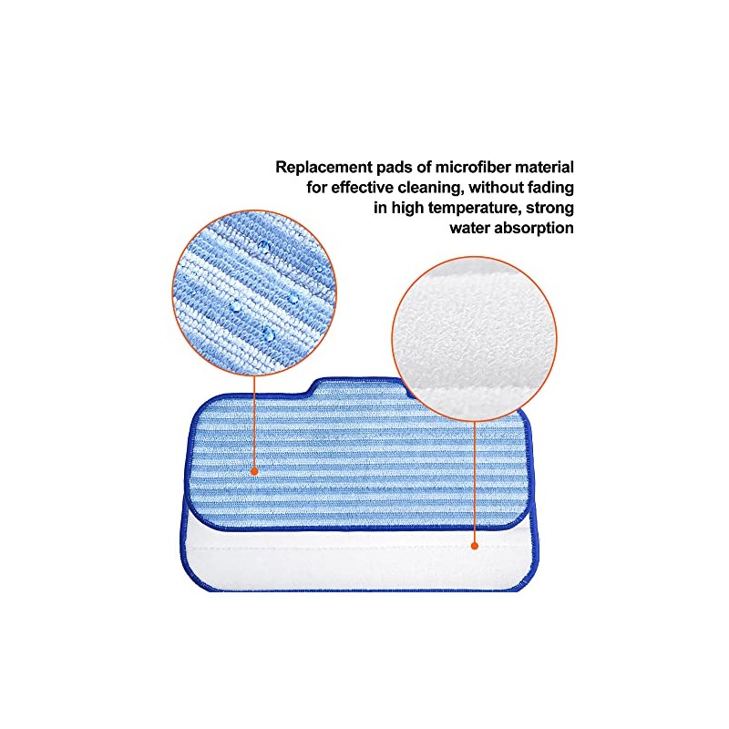 6 PCS Microfiber Replacement Pads for Steam Mops - Durable