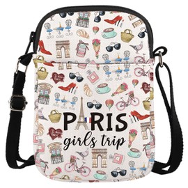 JTOUK Paris Trip Gift Paris Weekend Gift Holiday in Paris Gift Paris Theme Travel Bag Gift for Her France Holiday Crossbody Bag, Trip Paris Cb Eu