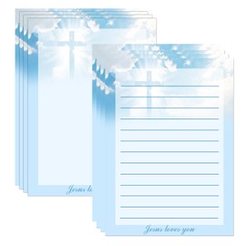 Christian Stationery 50 Set Religious Stationery Paper and Envelopes,8.2x5.5 inch Letter Writing Paper