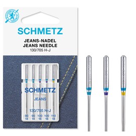 25 Schmetz Assorted Jeans Denim Sewing Machine Needles 130/705H-J Sizes 90/14, 100/16, 110/18