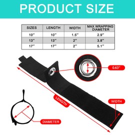 Heavy-Duty Storage Straps - 9 Pack Hook and Loop Hanging Extension Tool Cord Straps Organizer for Cable Management, Rope, Hoses, RV and Garage Organization - includ 10-inch/13-inch /17-inch