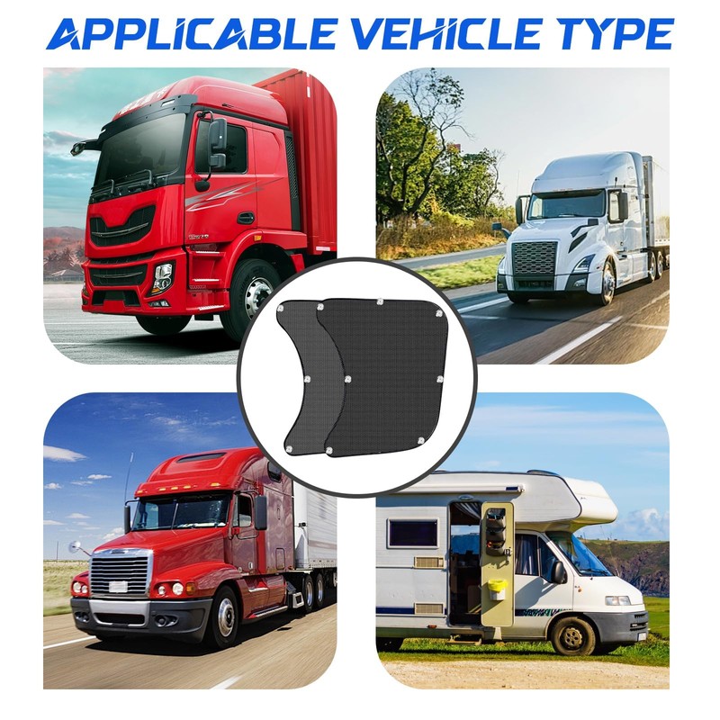 Pacify 2 Pcs Semi Truck Window Shades with Suction Cups