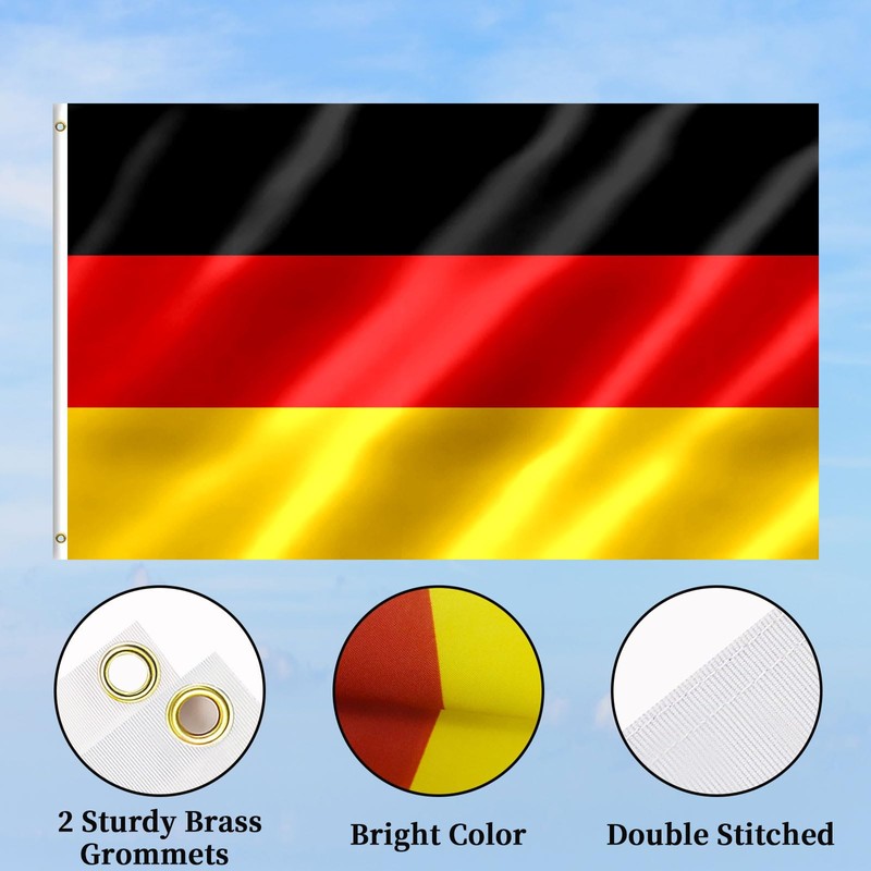 German Flag 3x5 FT Germany Flag With Brass Grommets Fade
