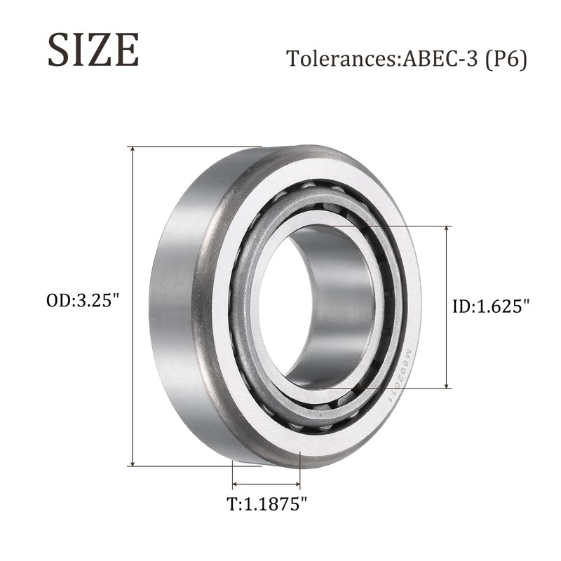 QUARKZMAN M802048/M802011 Tapered Roller Bearing Taper and Cup, 1.6250" Bore