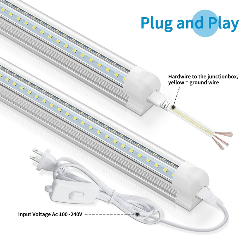SHOPLED LED Shop Light 5FT, 50W 6500LM 6000K Cool White,