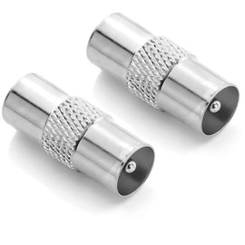 Ancable Male To Male TV Aerial Coaxial Couplers 2 PCS, RF Coax Aerial Adapter Antenna Adapter Coupling Connector Coax Connector Male to Male for TV Cable Coaxial Cable TV Cable
