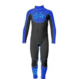 Swimwear Long Sleeve Surfing Diving Suit Swimming Bath Wetsuit for Children(black&blue XXL)