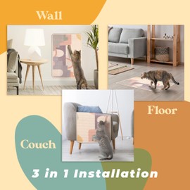 Multi-Use Cat Scratcher, Cat Wall Scratcher, Couch Protector from Cat Scratching, Sisal Cat Scratcher, (Modern)