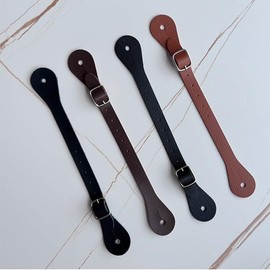 2 Pcs Leather Single Ply Man Woman Adjustable Boot for Thigh High Boots Spur Straps Riding Leather Spur Straps (Brown, 3.2 * 25cm)