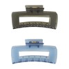 Goody SlideProof Rectangular Large Claw Clips - 2 Ct, Cool
