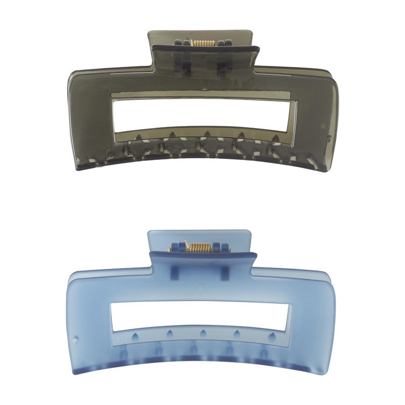 Goody SlideProof Rectangular Large Claw Clips - 2 Ct, Cool