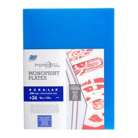 Grafix Impress Print Media 9 x 12”, Pack of 24 – Transparent, Lightweight, Non-Porous .030” Dura-Lar Monoprinting Surface, Economical Alternative to Metal or Glass Plates, 9" x 12", Clear, 24 Count