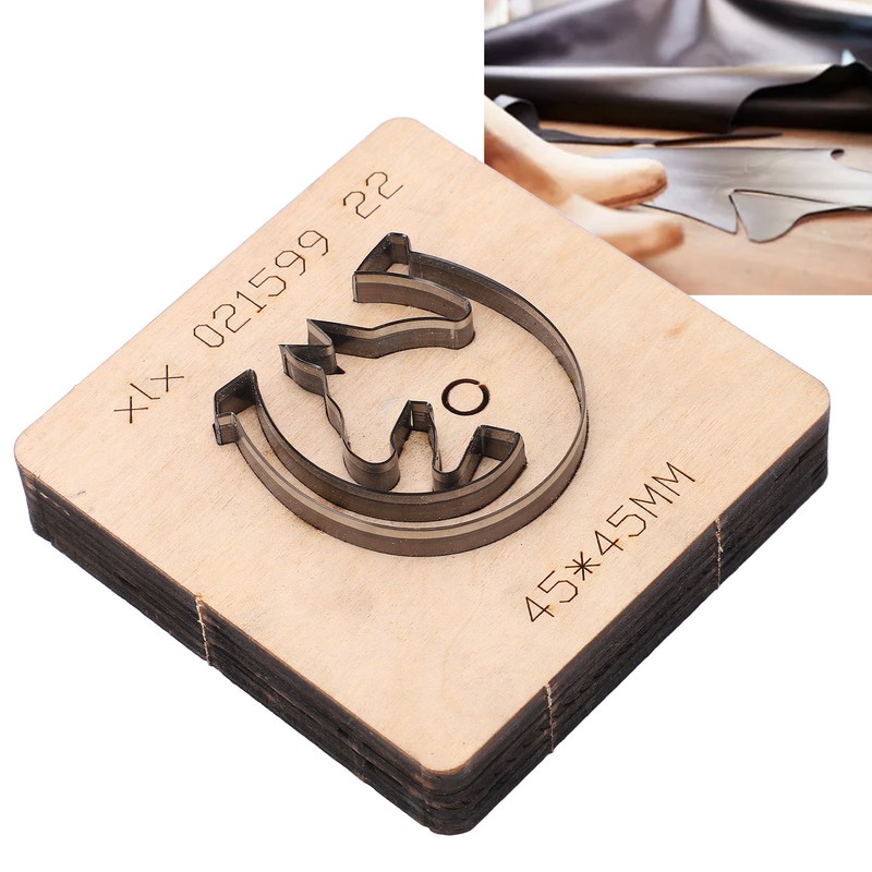 Leather Punching Die Wolf Shaped Alloy Steel and Birch High