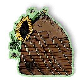 Squiddy Honey Beehive - Vinyl Sticker - Large Size (12" Wide)