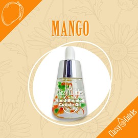 Classy Cuticles Classy Cuticles | Hand Blended Cuticle Oil | Vegan, Cruelty-Free, & Hydrating | Vitamin E, Jojoba, and Argan Oil | 30 mL Desk Bottle | Mango Scent | Pack of 1