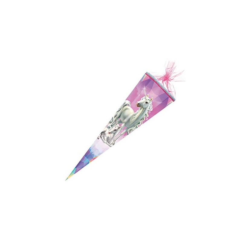 School Cone 85 cm Square Tulle Unicorn Fairytale Forest