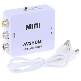 Composite AV CVBS 3RCA to HDMI Video Cable Converter 1080p Upscaling White