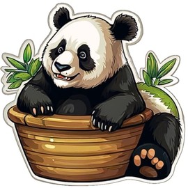 QUONDAM - STICKER 3 PC 3'' Panda Sticker, Panda Cute Stickers - Wild Animal - Cute Animal Artwork Stickers for Cars, laptops, Water Bottles, Skateboards, for Friends and Your Baby. 5