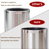 LEASYLIFE 2.6Gallon/10L，Stainless Steel Bathroom Trash Can,Chrome Trash Can,Silver Garbage Can