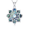 POTOPYY Lotus Necklace S925 Sterling Silver Yoga Lotus Flower Pendant