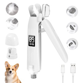 SZMDLX Cat & Dog Nail Trimmers, Electric Rechargeable Dog Nail Clippers & Dog Nail Grinder with 2 LED Light Paws Grooming Kit, Dog Nail File Quiet Pet Nail Clippers & Grinder Trimmer