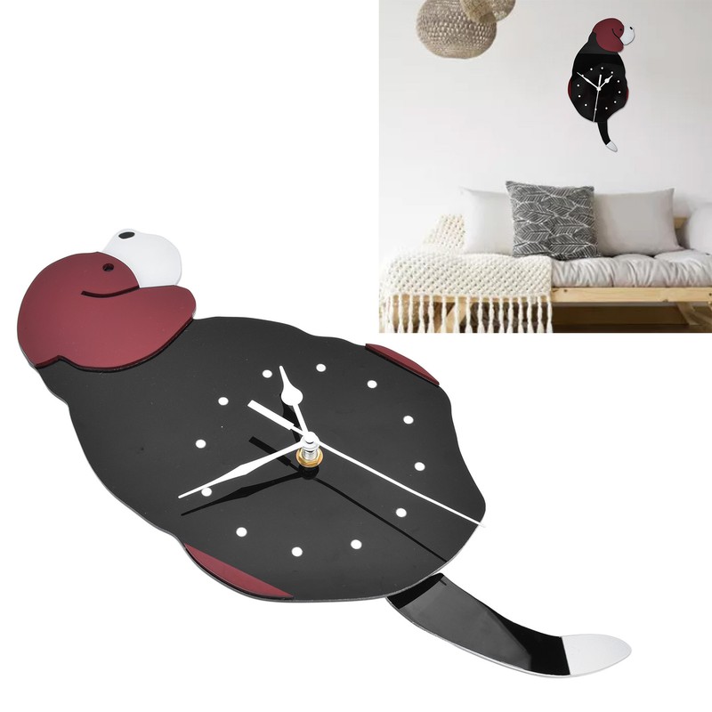 Wall Clock Swing Dog DIY Simple Fashion Silent Frameless Wall