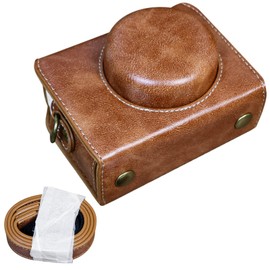 Rieibi ZV1F Case - Vintage PU Leather Camera Case for Sony ZV1F ZV-1F/ZV-1M2/ZV-1 Mark II Vlog Camera - ZV-1 II Protective Case - Brown