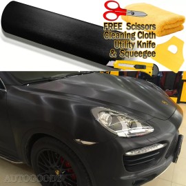 AUTOGOODY 48" x 60" Black Brushed Aluminum Vinyl Film Wrap Sticker Decal Air Bubble Free