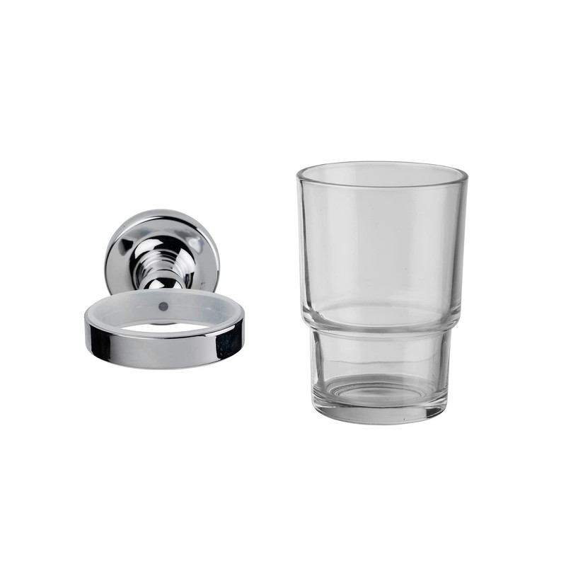 Croydex QM461841 Glue-Fix Worcester Tumbler and Holder, Easy Fit No