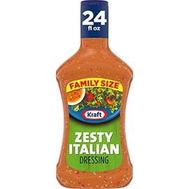 Kraft Zesty Italian Salad Dressing Family Size (6 ct Pack, 24 fl oz Bottles)