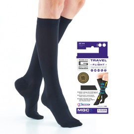 Neo G Travel Compression Socks for Women - Energizing Tired, Aching Legs. Perfect Flight Companion, Great for Long Periods of Inactivity - Graduated Compression Socks - Black - L