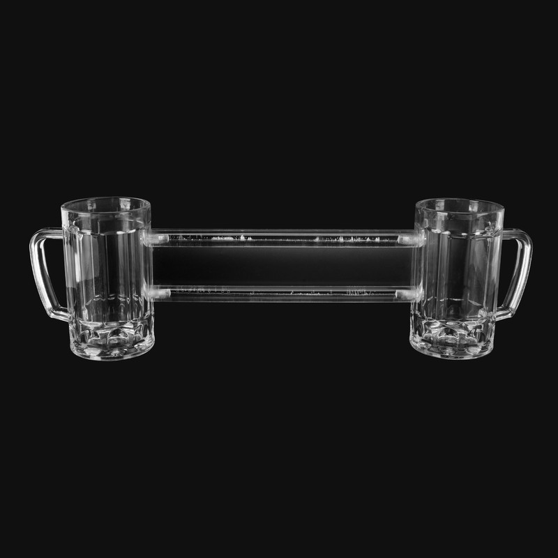 430ml Beer Mug Double Conjoined Beer Glass Drop Resistant Acrylic