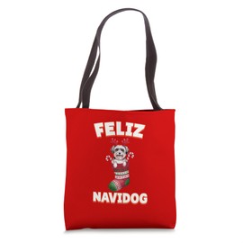 Feliz Navidog Christmas Dog Sock Havanese Tote Bag