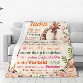 Gebiorty Geschenk für Mama Kuscheldecke, Geschenk Geburtstag Mutter Geschenkideen Muttertag Geburtstagsgeschenk Muttertagsgeschenk Originelle, Mama Decke Flauschig 130x150cm