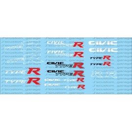 Hot Wheels Type R Honda logo set 1/64 custom water slide decal for Hot Wheels