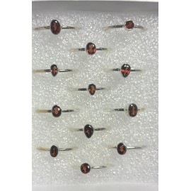 Natural Creations Sterling silver stackable ring size 10 Faceted Garnet