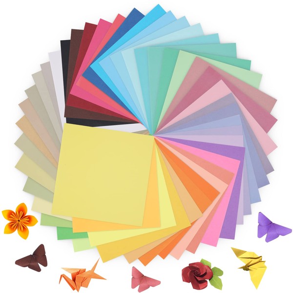 Kyteazr Origami Paper 50 Colours 100 Sheets 15x15CM 80g/㎡, Double