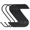 35-Pack S-Shaped Stainless Steel Metal Black Hanger Hooks, Suitable for
