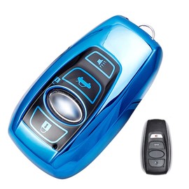 LETINGFAR Key Case, For Subaru, Smart Key Case, Key Cover, 4 Buttons, TPU, Good Texture, Premium Design For Subaru Legacy B4 Impreza G4 WRX Smart Key Cover, blue