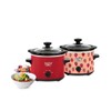2.0qt Twin Set Slow Cooker Red and Strawberry Pattern