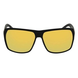 I-SEA Men's Nick I Polarized Sunglasses - Mens Sunglasses Polarized Glasses with Scratch-Resistant Lenses, Trendy Sunglasses with Hand-Polished Frame - Black Rubber Frame, Yellow Mirror Polarized Lens