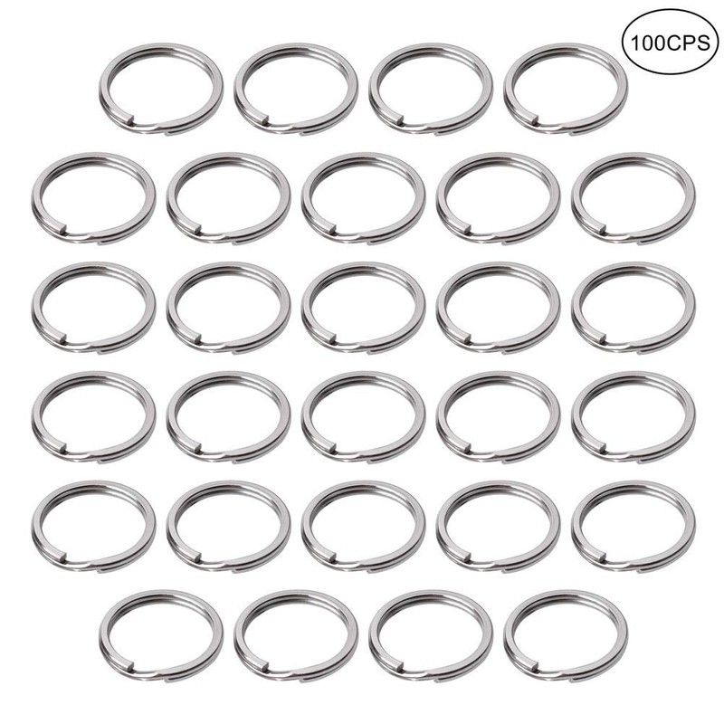 100 Pack Small Keyring Rings Hoops, 20mm /0.79 Inch Silver